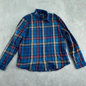Mens Express Plaid Button-Up Shirt Large 4952